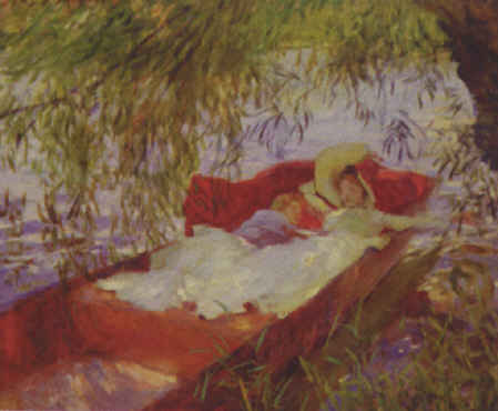 Two Women Asleep in a Punt under the Willows